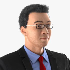 Asian Businessman Rigged 3D Model